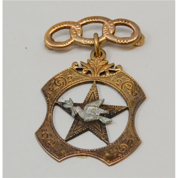 10K GOLD PENDANT PIN W DOVE