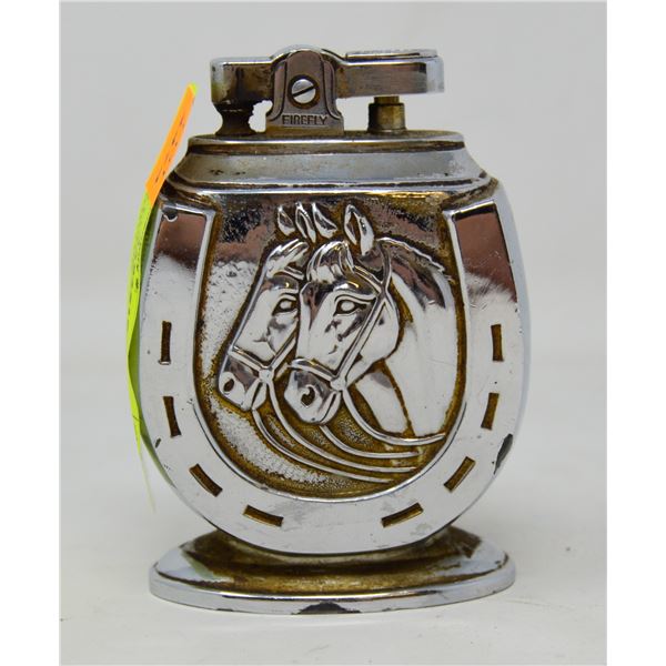 VINTAGE LUCKY HORSE SHOE TABLE LIGHTER