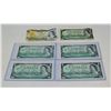 Image 1 : LOT OF ASSORTED VINTAGE CANADIAN 1 DOLLAR BILL