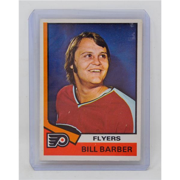 1974 BILL BARBER HOCKEY CARD HOF