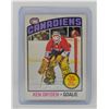 Image 1 : 1976 KEN DRYDEN HOCKEY CARD