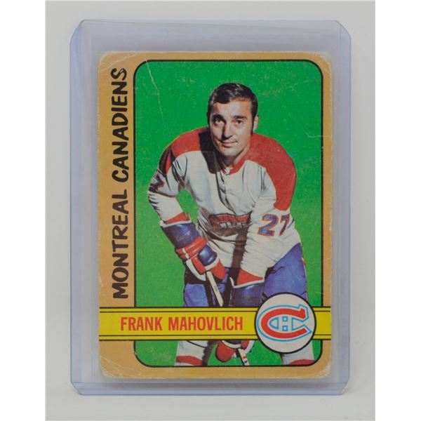 1972 FRANK MAHOVLICH HOCKEY CARD