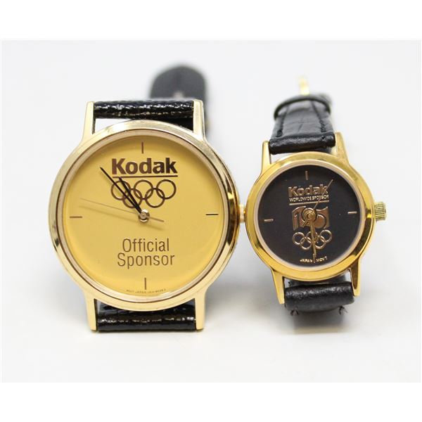PAIR OF OLYMPIC KODAK WATCHES IN CASE