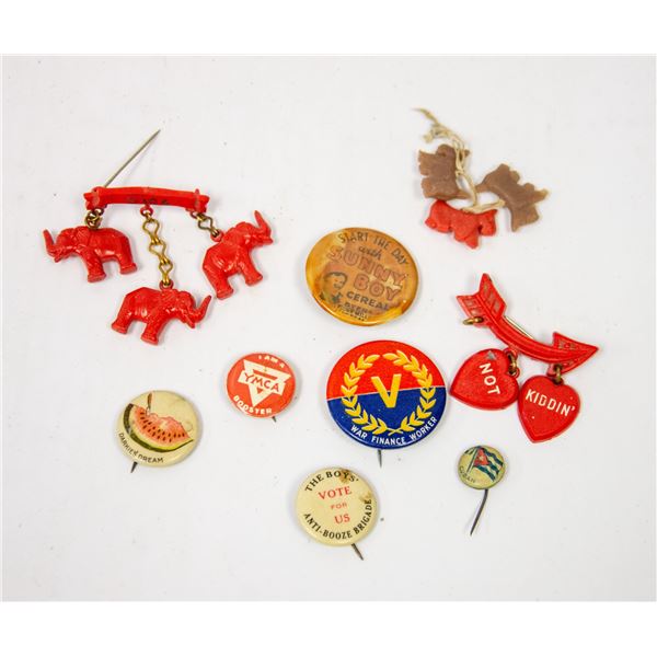 LOT OF ASSORTED ANTIQUE PINS