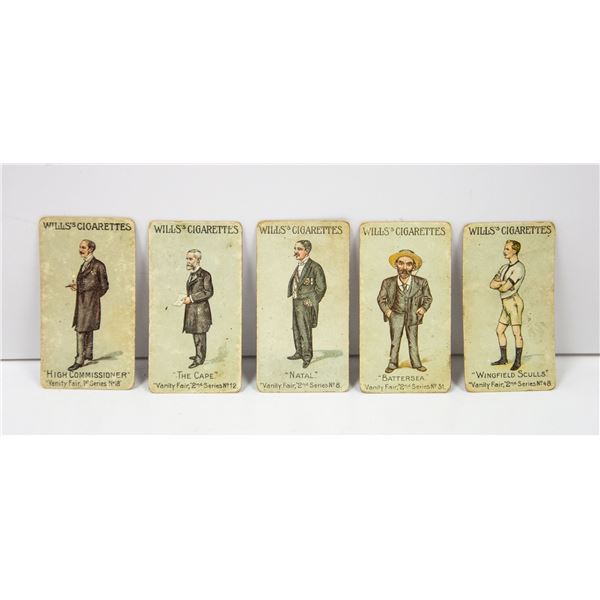 LOT OF 5 WILLS CIGARETTES CARDS FOR VANITY FAIR