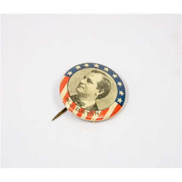 1900 WJ BRYAN PRESIDENTIAL CAMPAIGN PIN