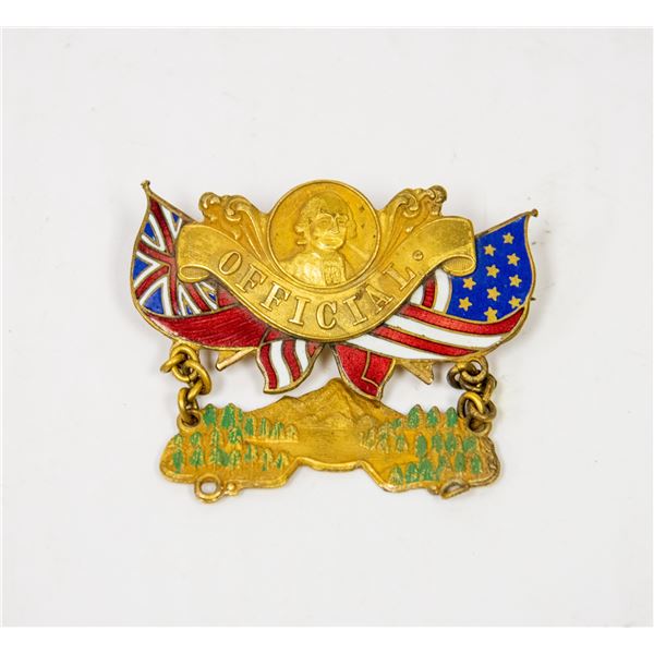 ANTIQUE US PIN W 10K GOLD FRONT