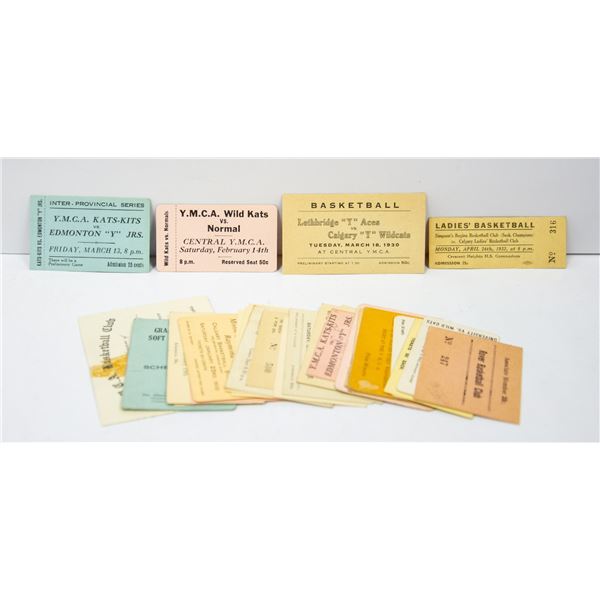 1920-30S BASKETBALL AND BASEBALL TICKETS