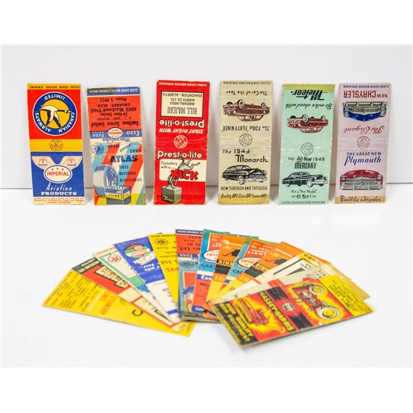 LOT OF ANTIQUE GAS STATION ETC MATCH BOOK COVERS