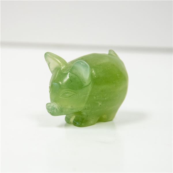 JADE HAND CARVED PIG SMALL