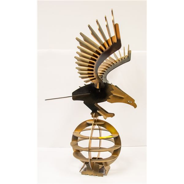 LARGE LASER CUT METAL EAGLE STATUE