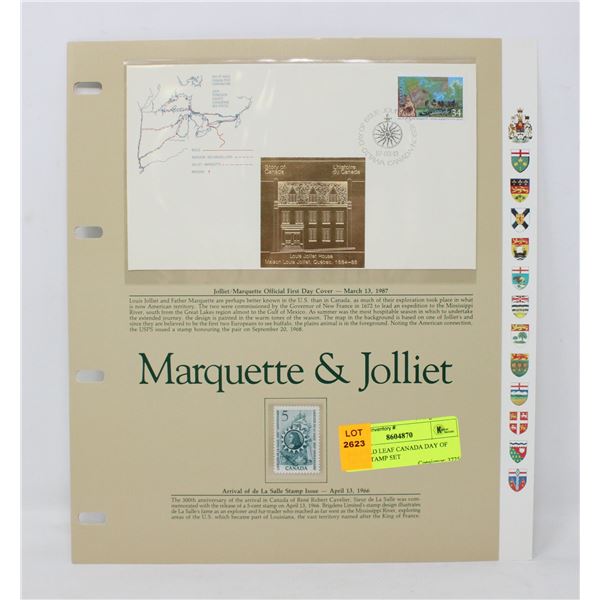 24K GOLD LEAF CANADA DAY OF ISSUE STAMP SET