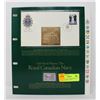 Image 1 : 24K GOLD LEAF CANADA DAY OF ISSUE STAMP SET NAVY