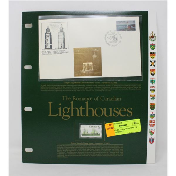 24K GOLD LEAF CANADA DAY OF ISSUE STAMP SET
