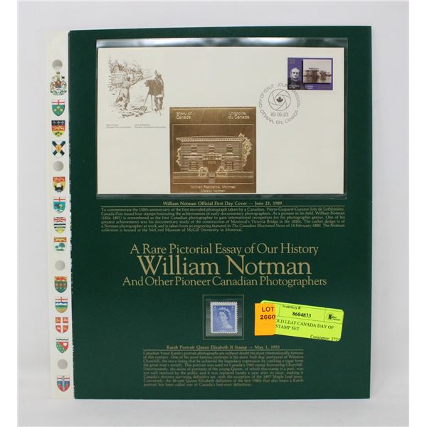 24K GOLD LEAF CANADA DAY OF ISSUE STAMP SET