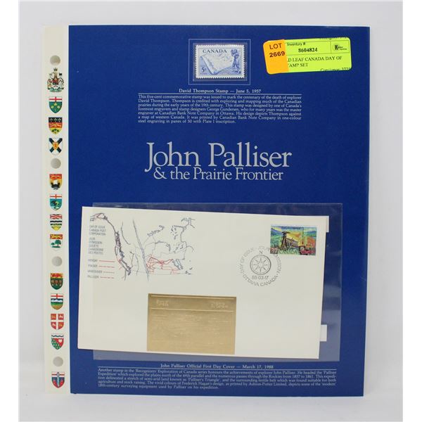 24K GOLD LEAF CANADA DAY OF ISSUE STAMP SET