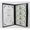 Image 1 : BOOK WITH 4 UNCUT US $1 BILLS WITH COA