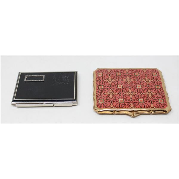 PAIR OF ANTIQUE COMPACTS ENAMEL FINISH