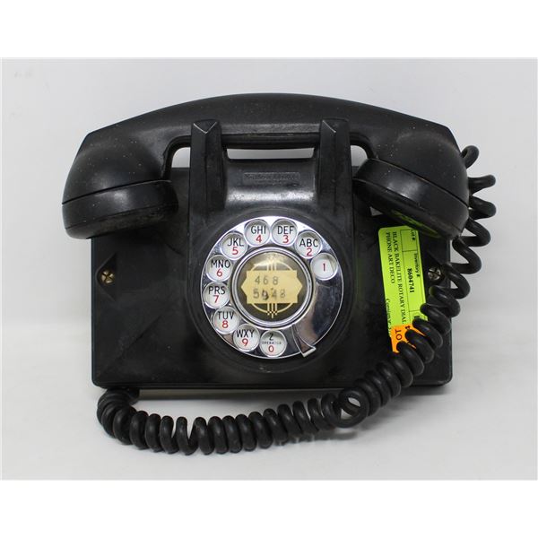BLACK BAKELITE ROTARY DIAL PHONE ART DECO
