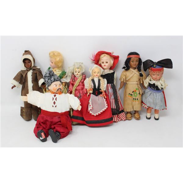 BOX OF 1950S WORLD DOLLS 8 INCH