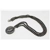Image 1 : VINTAGE BEADED NECKLACE WITH COIN STYLE PENDANT