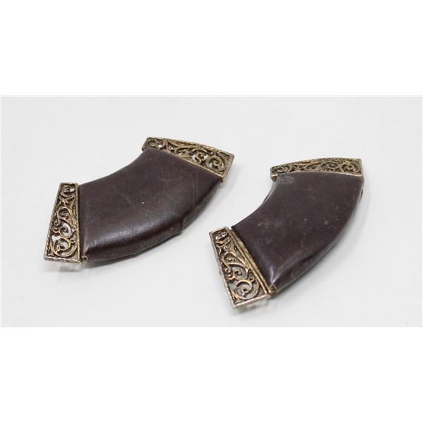 PAIR ANTIQUE COLLAR BROOCHES