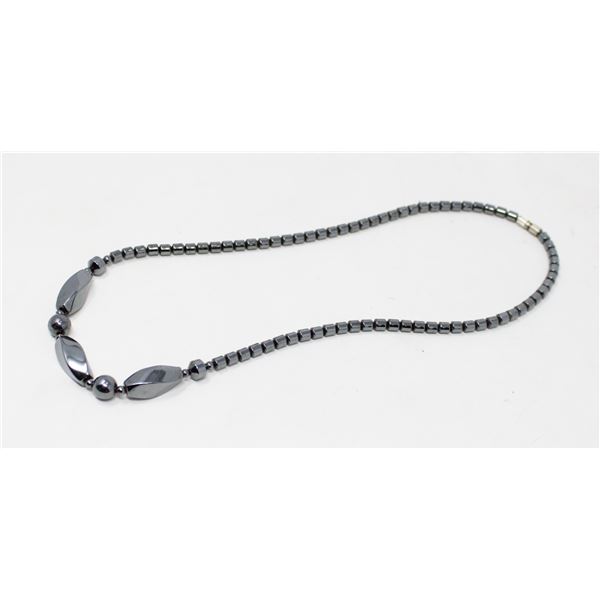 HEMATITE BEADED NECKLACE