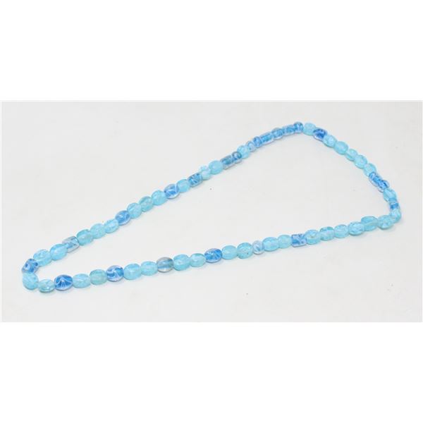 BLUE GLASS BEADED NECKLACE