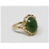 Image 1 : 14K GOLD WITH GREEN INSET STONE