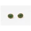 Image 1 : GOLD TONE AND GREEN STONE STUD EARRINGS