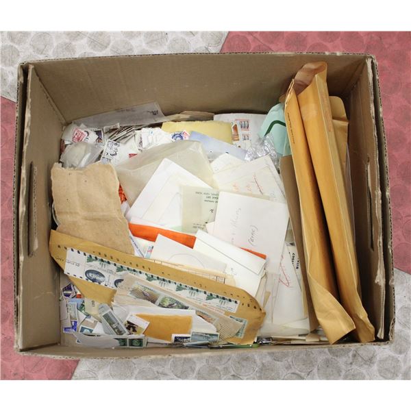 BOX OF ESTATE STAMP COLLECTION UNSORTED
