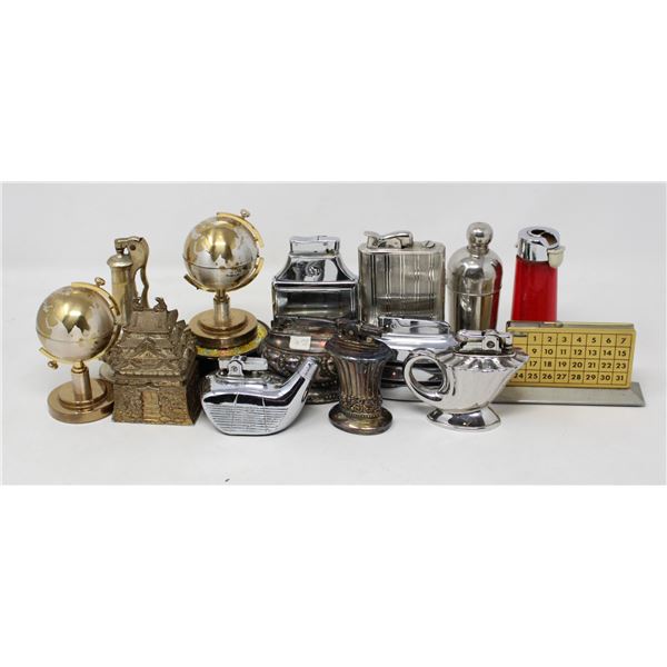 LOT OF ASSORTED ANTIQUE TABLE LIGHTERS