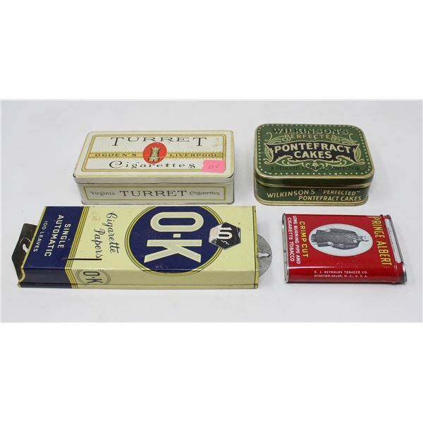 LOT OF ASSORTED ANTIQUE TOBACCO TINS