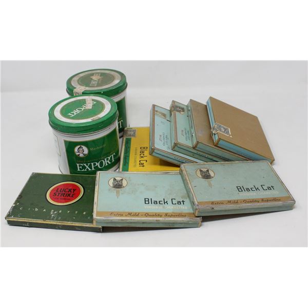 LOT OF ASSORTED ANTIQUE TOBACCO TINS