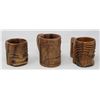 Image 1 : LOT OF THREE CARVED WOOD TIKI MUGS