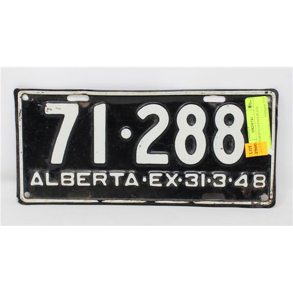 1948 ALBERTA LICENCE PLATE