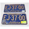 Image 1 : PAIR OF 1973 ALBERTA LICENSE PLATES