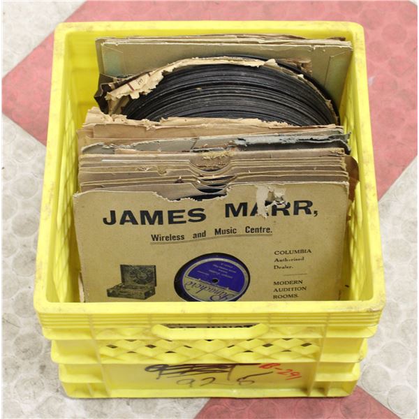 BIN FULL OF VINTAGE 78 RPM RECORDS
