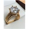 Image 3 : Ladies 14K GP 2.0 carat solitaire brilliant cut stone engagement ring