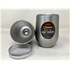 Image 1 : OGGI Cheers Double Wall Stainless Steel Wine Tumbler with Acrylic Lid