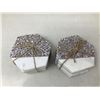 Image 2 : White Marble/Gray Terazzo Coasters (2 x 4)