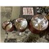 Image 2 : Set of 3 Glass Stemware Tealight Candle Holders