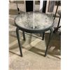 Image 1 : Gray Metal & Glass top Patio Side table