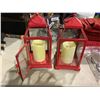 Image 2 : Set of 2 Battery Operated Red Lantern Candles