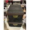 Image 3 : Set of 2 Faux Suede Brown Storage Boxes