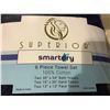 Image 2 : Superior Smart Dry 6 Piece Set of Navy Blue Bathroom Towels