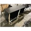 Image 2 : Brown Wooden Entertaining Shelf with 5 Bottle Wine Bottle Storage, 1 Drawer and Storage Cupboard