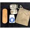 Image 3 : Four items from World War II Soldier's Kit - Boeckh 1942 shoe polish brush/ burlap bag/ Williams Mug
