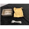 Image 1 : Mess tin & kit with knife/ fork/ spoon (named and dated Heritage 1970) & canvas cover