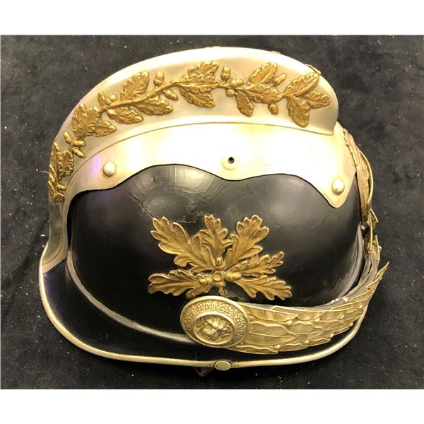 Pre World War I German Reservist Fire Helmet from the town of Breitenfeld - ornate and complete (hel